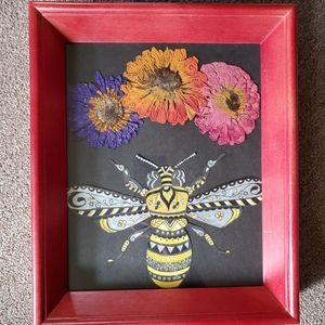 ❂ honeybee ❂ original pressed flower art